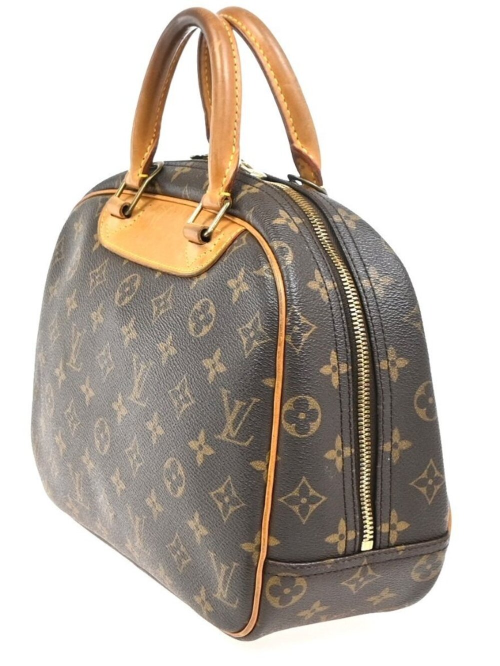 LOUIS VUITTON LV Logo Trouville Hand Bag Monogram Leather Brown M42228 85YH889 - Picture 4 of 14